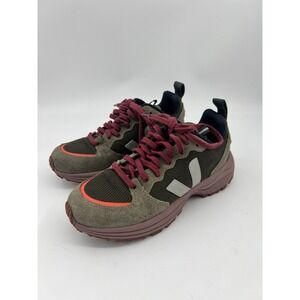Veja Women's Hiking Trail Sneakers. Size 10 Olive Green / Burgundy